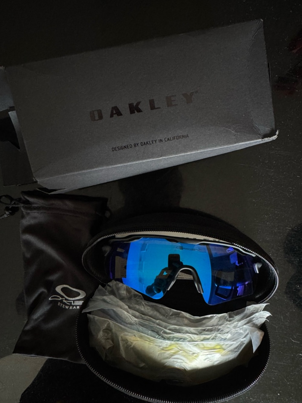 Oakley Black Sports Sunglasses with Multi Color Replacement Lens
